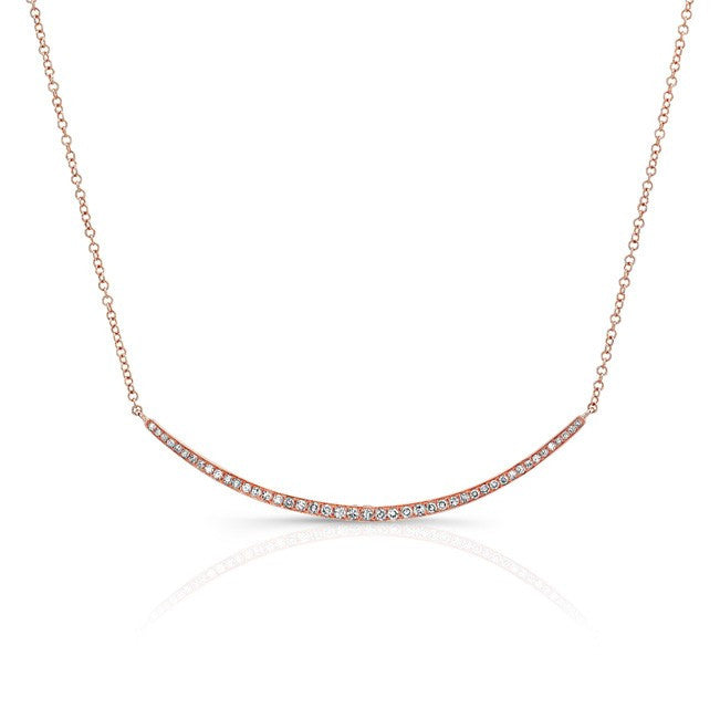 14KT Rose Gold Diamond Lunette Necklace