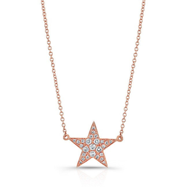 14KT Rose Gold Diamond Star Necklace