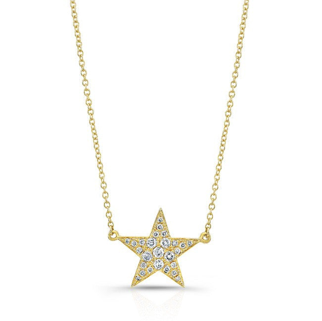 14KT Yellow Gold Diamond Star Necklace