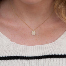 14KT Yellow Gold Diamond Circlet Diamond Disc Necklace