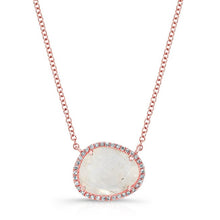 14KT Rose Gold Moonstone Diamond Necklace