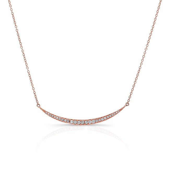 14KT Rose Gold Diamond Mini Lunette Necklace