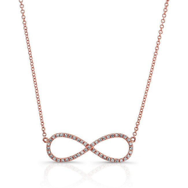 14KT Rose Gold Diamond Large Infinity Necklace