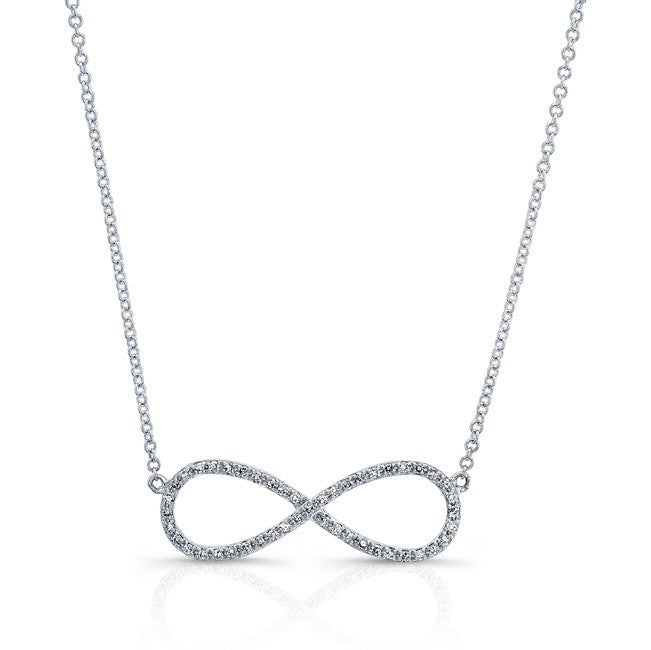 14KT White Gold Diamond Large Infinity Necklace
