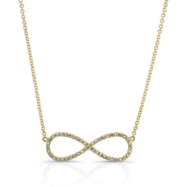 14KT Yellow Gold Diamond Large Infinity Necklace
