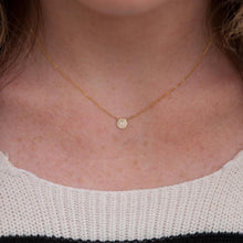 14KT White Gold Diamond Mini Disc Necklace