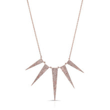 14KT Rose Gold Diamond 5 Spike Necklace