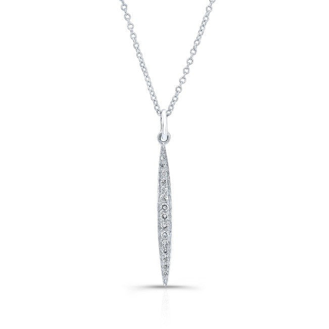 14KT White Gold Diamond Thin Petal Necklace