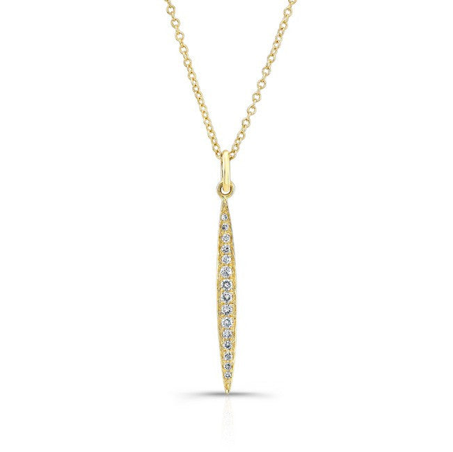 14KT Yellow Gold Diamond Thin Petal Necklace