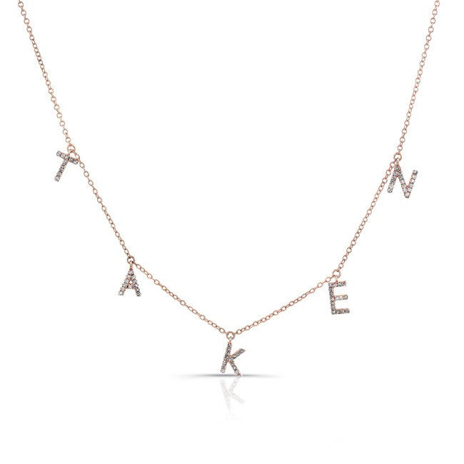 14KT Rose Gold Diamond Taken Necklace
