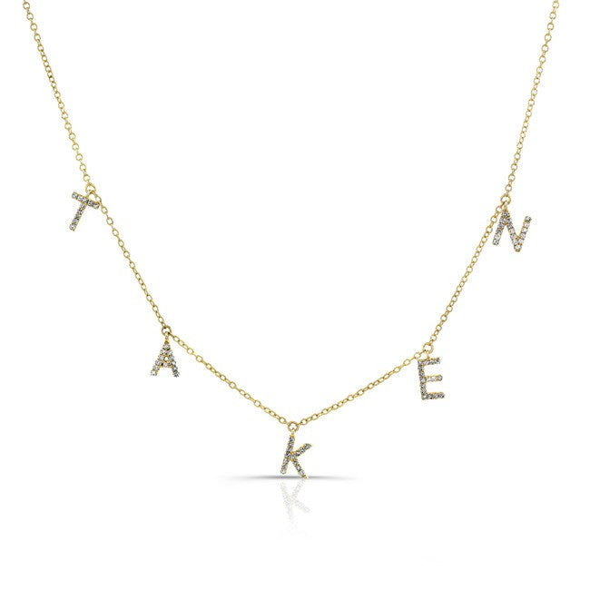 14KT Yellow Gold Diamond Taken Necklace