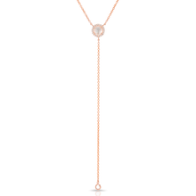 14KT Rose Gold Moonstone Diamond Flirt Lariat Necklace