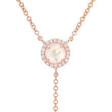 14KT Rose Gold Moonstone Diamond Flirt Lariat Necklace