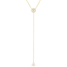 14KT Yellow Gold Moonstone Diamond Flirt Lariat Necklace