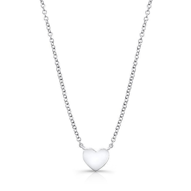 14KT White Gold Heart Necklace