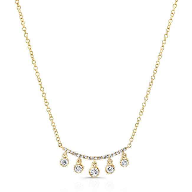 14KT Yellow Gold Diamond Spring Necklace