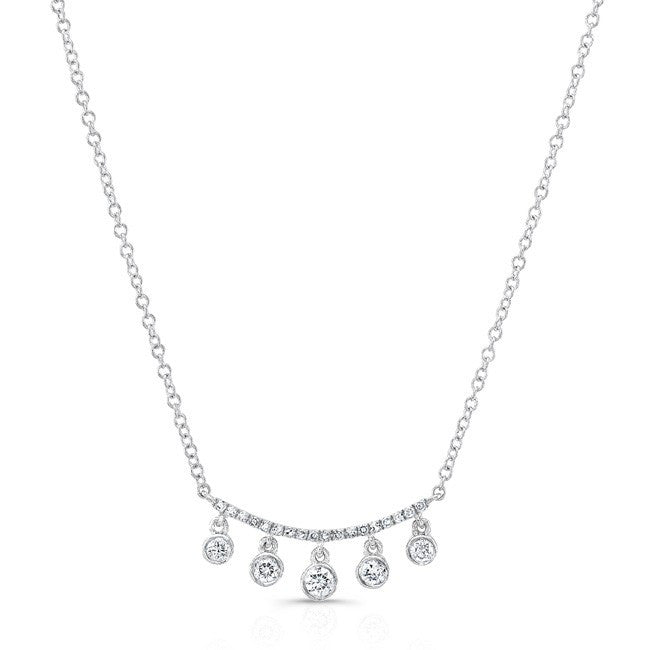 14KT White Gold Diamond Spring Necklace