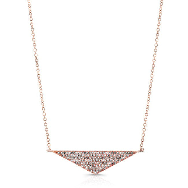 14KT Rose Gold Diamond Golden Triangle Necklace