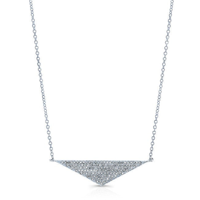 14KT White Gold Diamond Golden Triangle Necklace