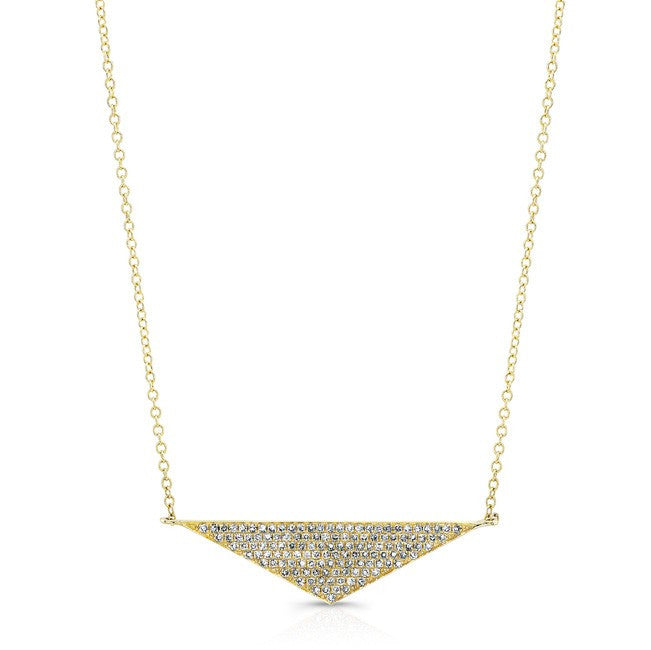 14KT Yellow Gold Diamond Golden Triangle Necklace