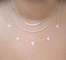 14KT White Gold Diamond Crescent Bezel Set Necklace