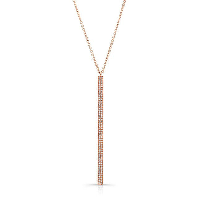 14KT Rose Gold Diamond Beam Necklace