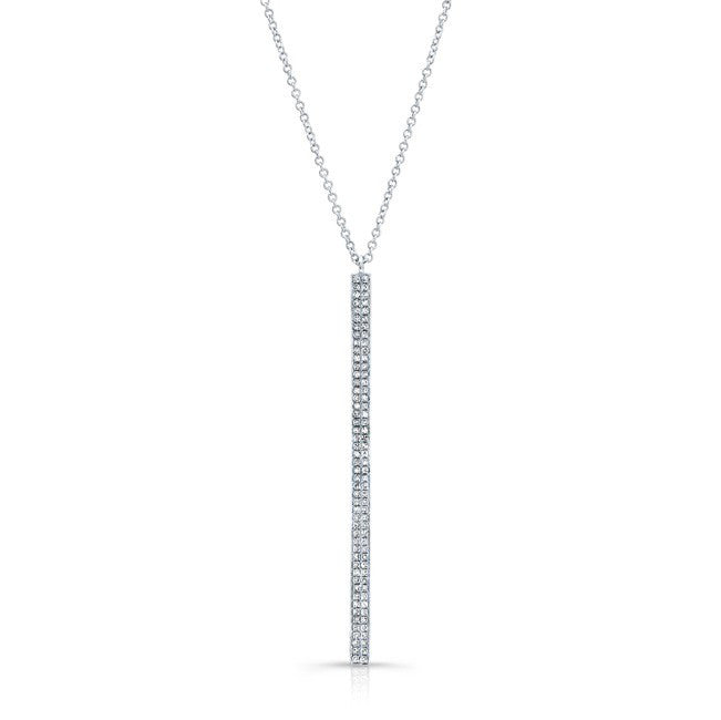 14KT White Gold Diamond Beam Necklace