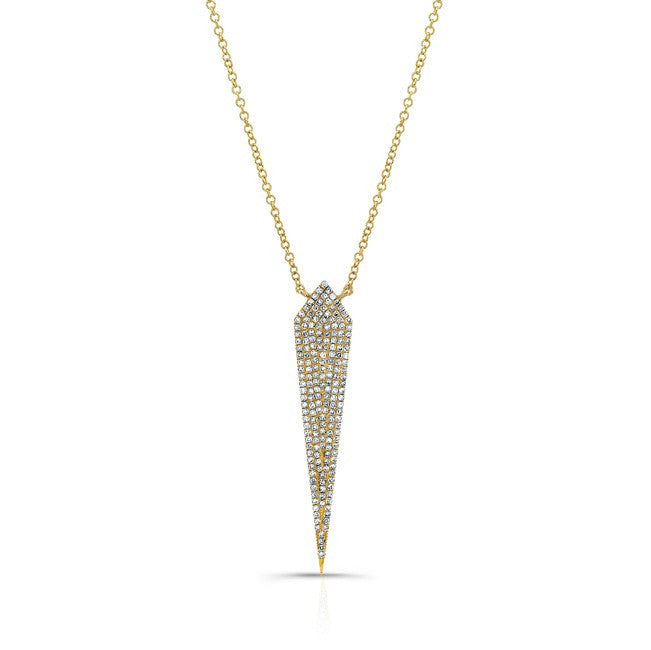 14KT Yellow Gold Diamond Spear Necklace