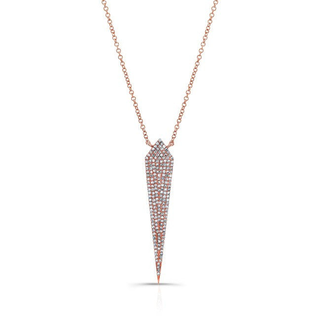 14KT Rose Gold Diamond Spear Necklace