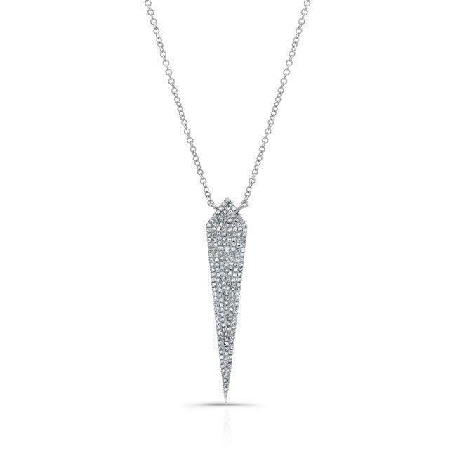14KT White Gold Diamond Spear Necklace
