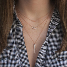 14KT Yellow Gold Baguette Diamond Short Bar Necklace