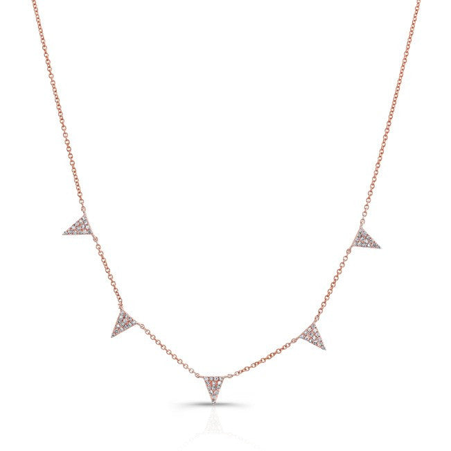 14KT Rose Gold Diamond Icicle Necklace