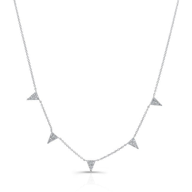 14KT White Gold Diamond Icicle Necklace