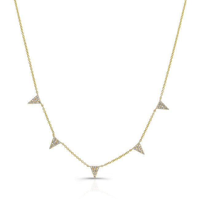 14KT Yellow Gold Diamond Icicle Necklace