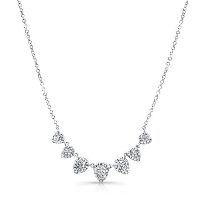 14KT White Gold Diamond Rain Drop Necklace