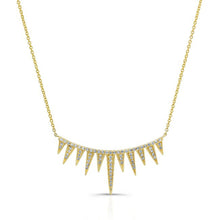 14KT Yellow Gold Diamond Spiked Tiara Necklace