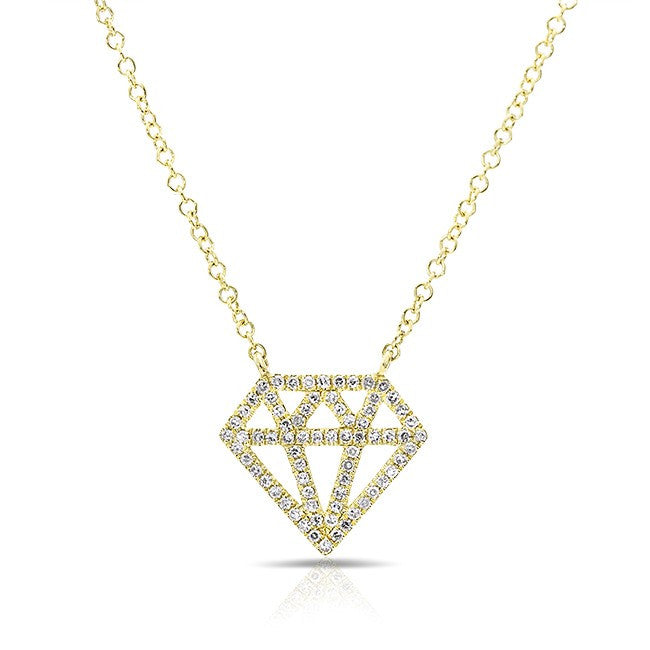 14KT Yellow Gold Bling Diamond Necklace