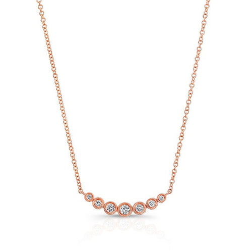 14KT Rose Gold Bezel Set Diamond Hazel Necklace