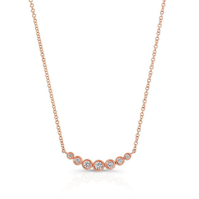 14KT Rose Gold Bezel Set Diamond Hazel Necklace