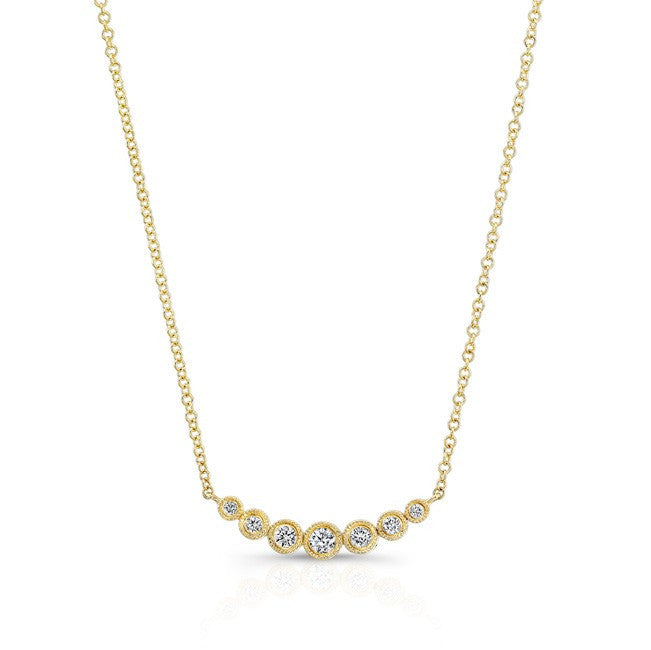 14KT Yellow Gold Bezel Set Diamond Hazel Necklace