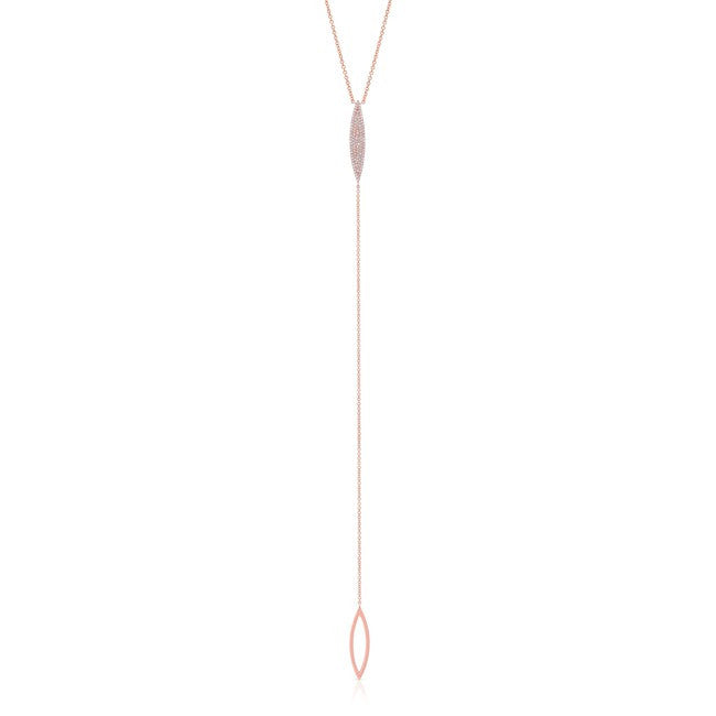 14KT Rose Gold Diamond Monaco Lariat Necklace