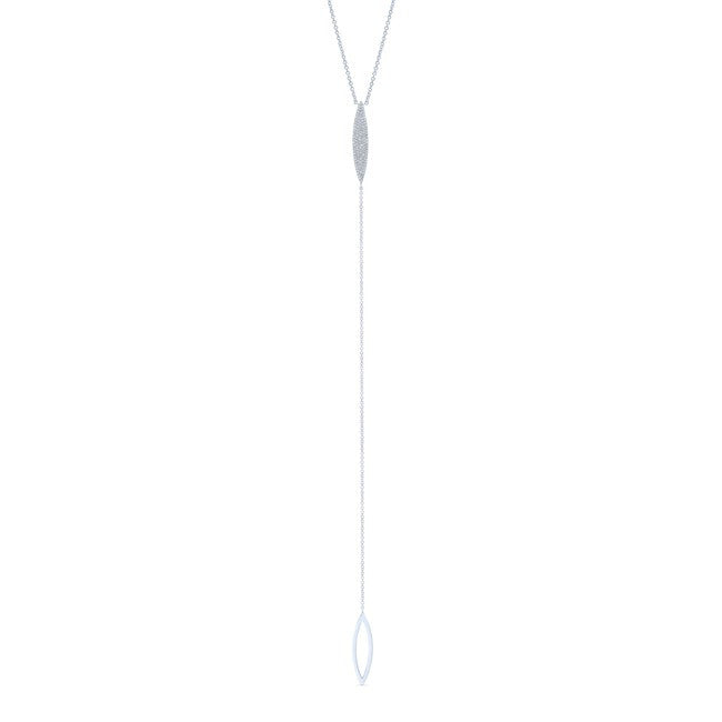 14KT White Gold Diamond Monaco Lariat Necklace