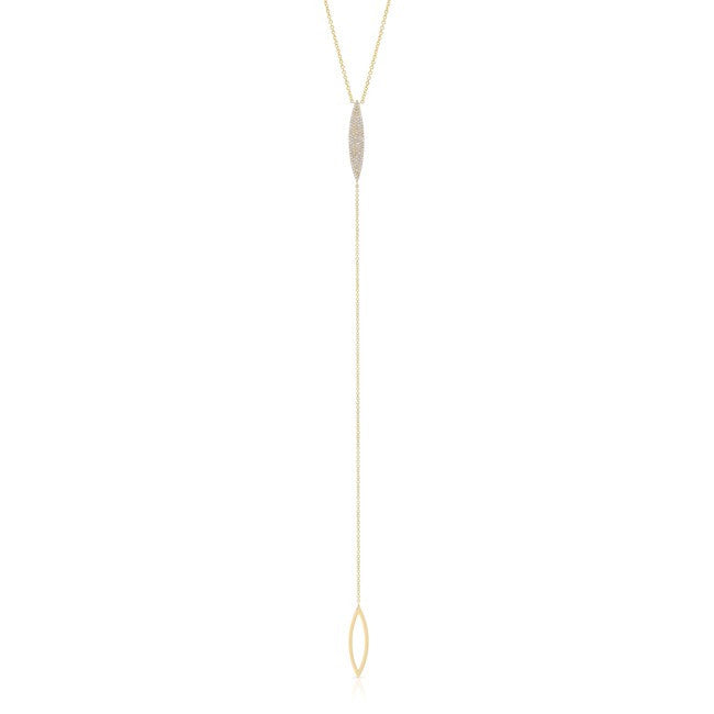 14KT Yellow Gold Diamond Monaco Lariat Necklace