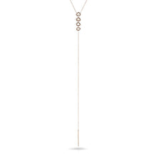 14KT Rose Gold 4 Drop Diamond Slice Lariat Necklace