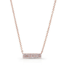 14KT Rose Gold Diamond Brick Necklace