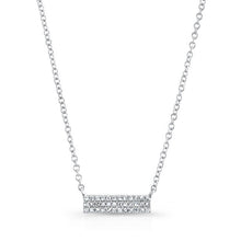 14KT White Gold Diamond Brick Necklace