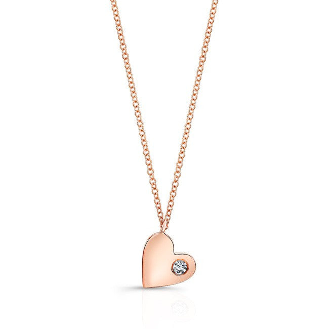 14KT Rose Gold Diamond In My Heart Necklace