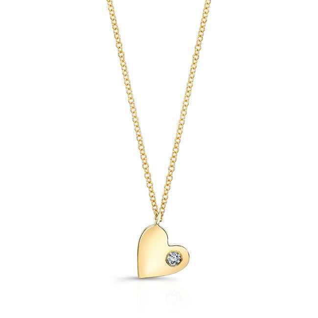 14KT Yellow Gold Diamond In My Heart Necklace