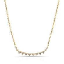 14KT Yellow Gold Diamond Triangle Crescent Necklace