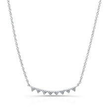 14KT White Gold Diamond Triangle Crescent Necklace